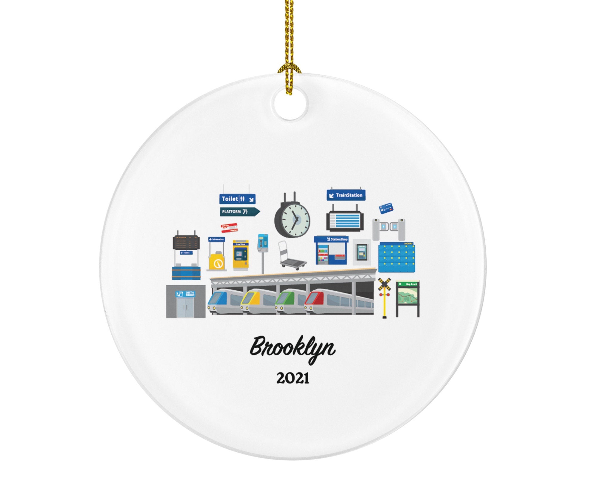 Train Station Worker Engineer Christmas Ornament Personalized,  Locomotive Driver Assistant Handler Operator Motorman Loco Pilot Custom Gift