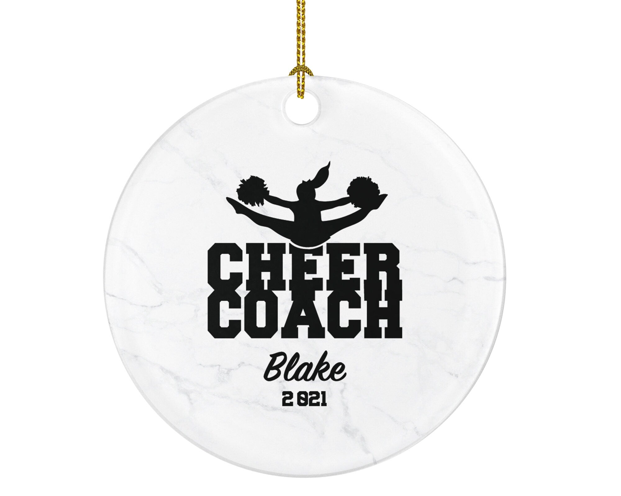 Cheer Coach Christmas Ornament Personalized - Cheer, CheerleaderTeam Sport, PomPom Custom Gift for Dancer Coach