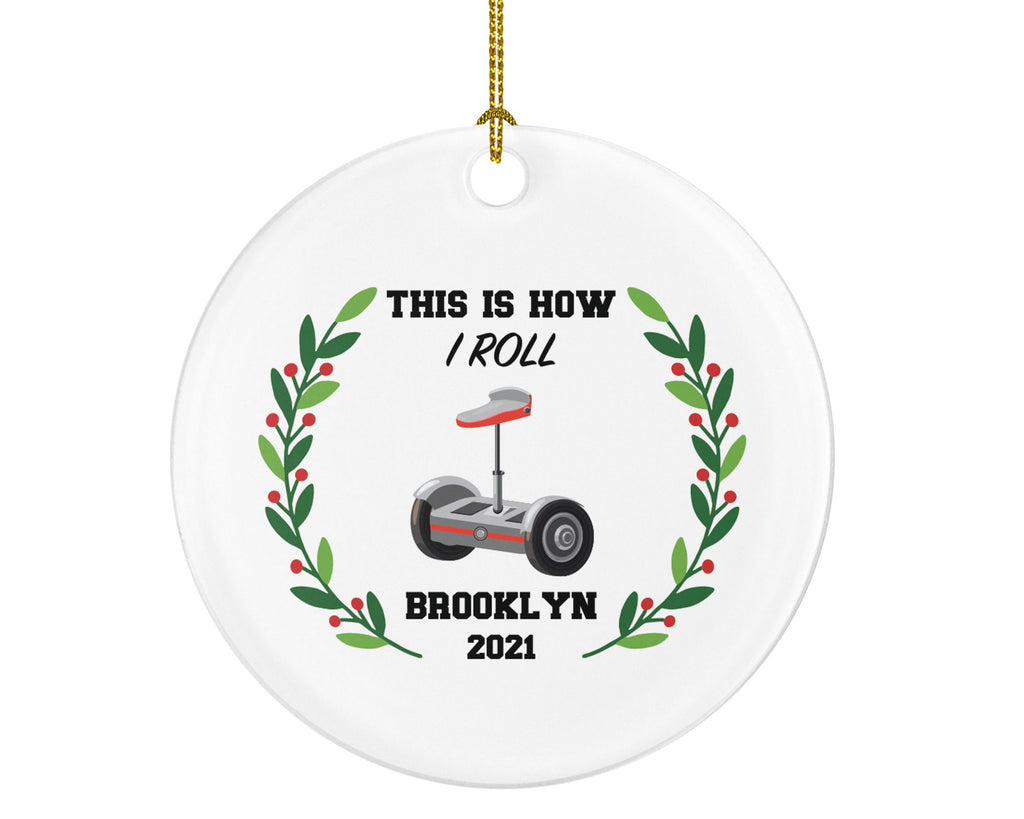Electric Scooter Christmas Ornament Personalized - Riding Scooter Gift Motorized Kids Balance Board Wheel Scooter, Hoverboard Segway