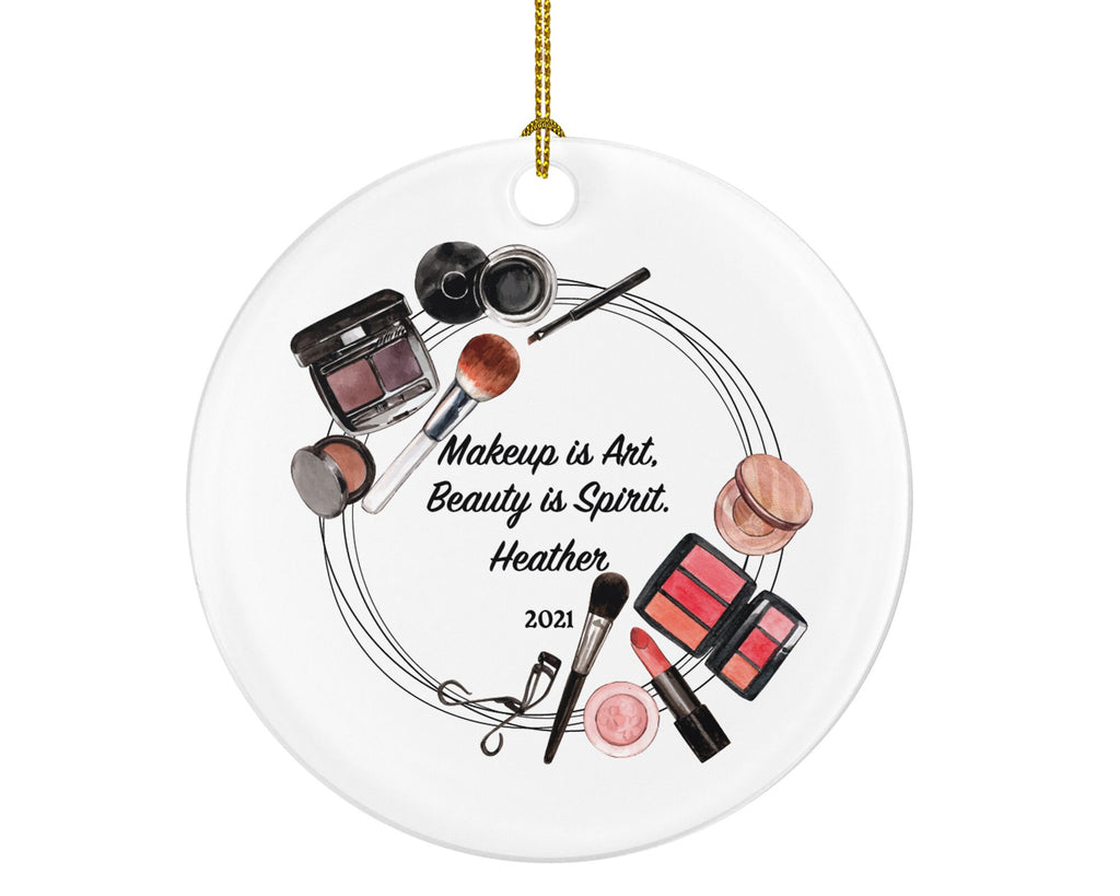 Personalized Beautician Makeup Artist Christmas Ornament - Cosmetology Make up Lover Beauty School hairdresser Salon Owner Stylist