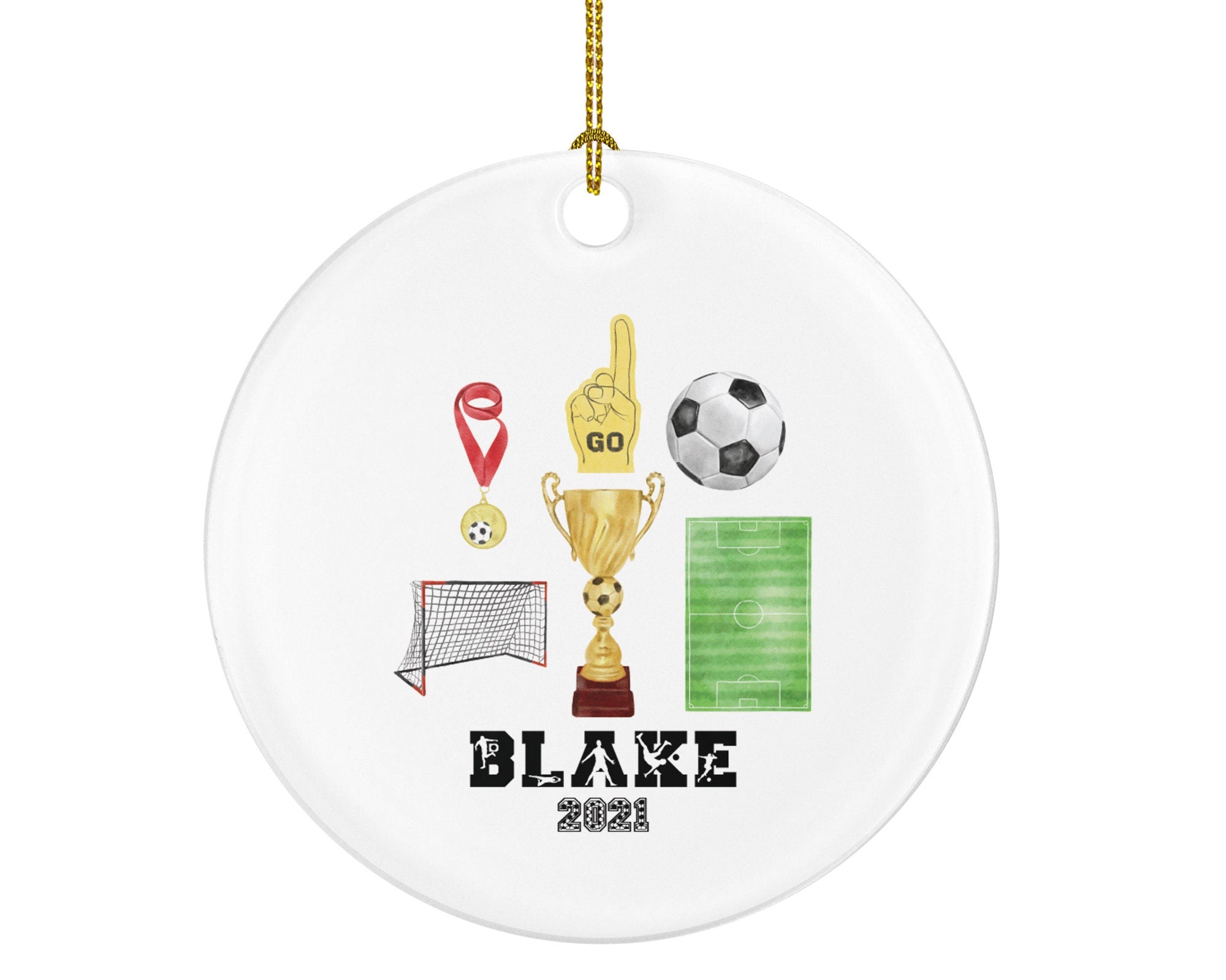 Playing Soccer Christmas Ornament - Goal Keeper Saver Coach Team Player Personalized Gift Gamer Sports Match Senior Custom Ball Kick
