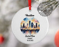 Houston Ornament, Engagement, Married, Travel, Gift for Engaged Couple, Engagement Gift, Trip, Vacation Souvenir