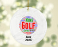 Personalized Golf Christmas Ornament – Custom Golfer Gift – Golf Ball Ornament – Golf Player Holiday Keepsake