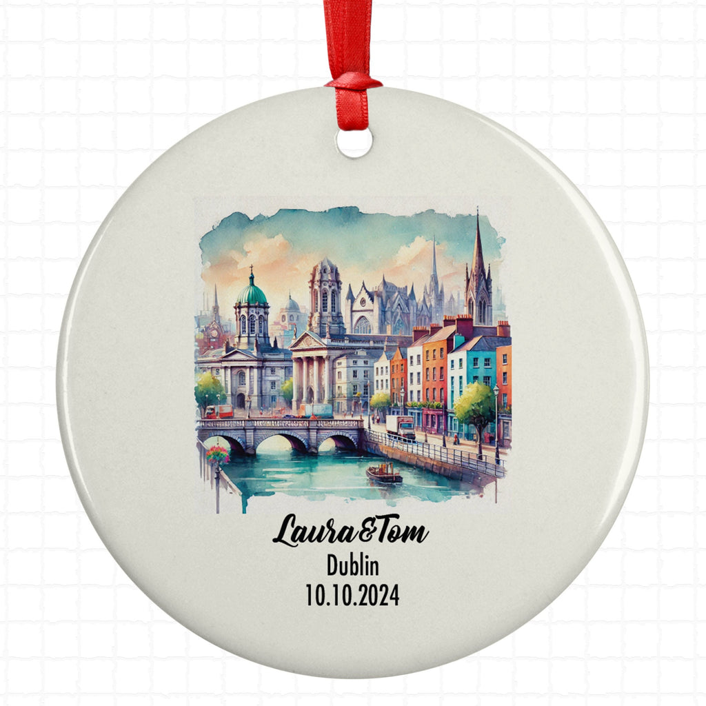 Dublin, Ireland, Ornament, Engagement, Married, Travel, Gift for Engaged Couple, Engagement Gift, Trip, Vacation Souvenir