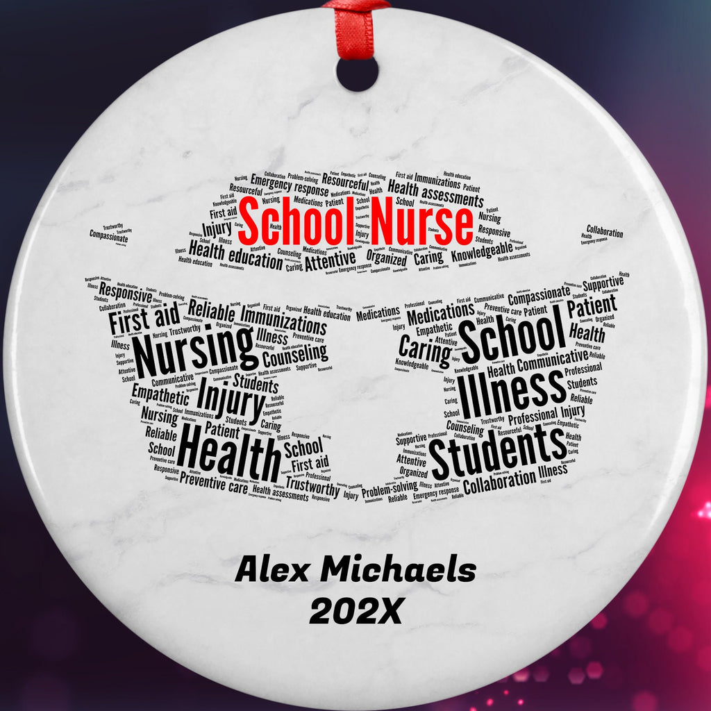 School Nurse Personalized Christmas Ornament