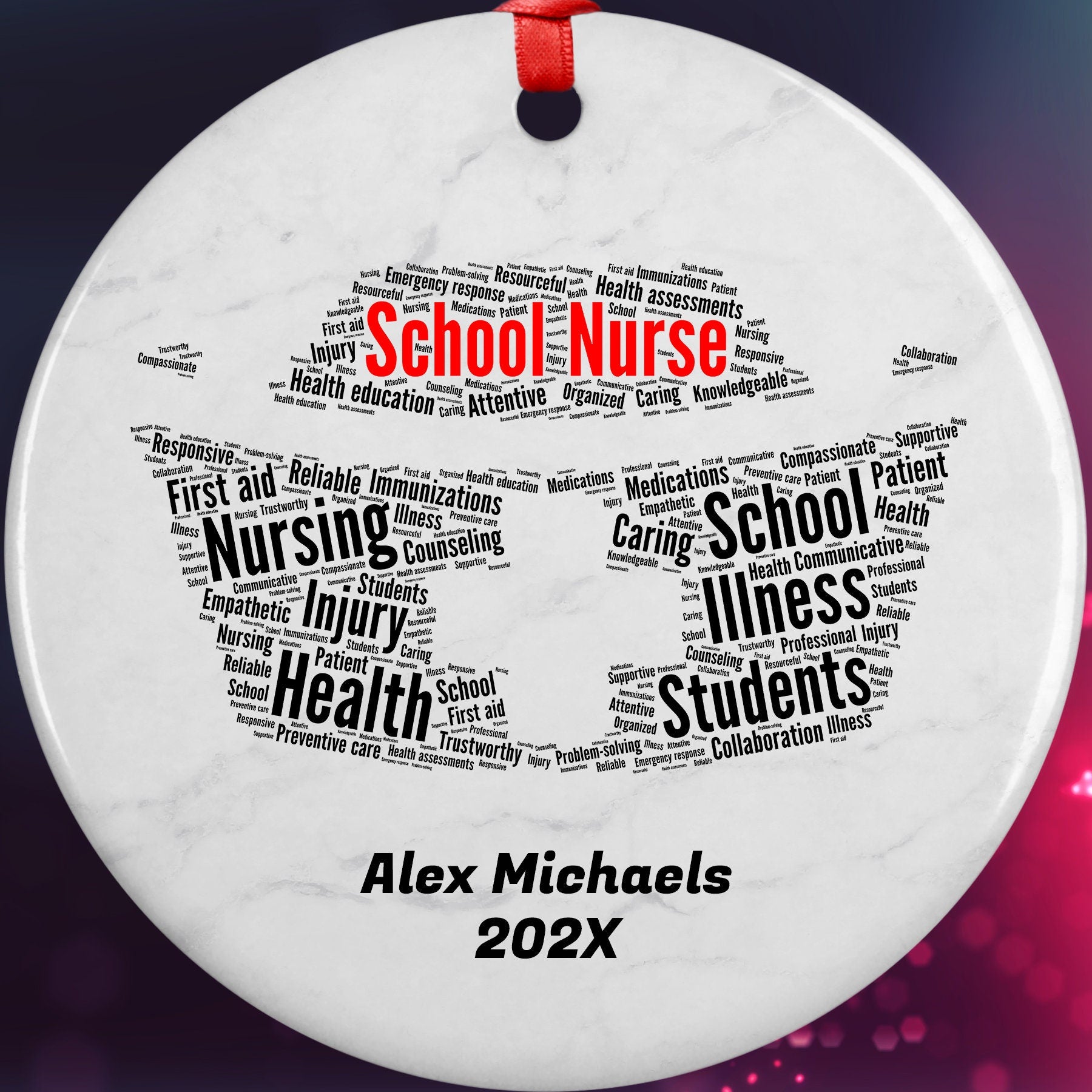 School Nurse Personalized Christmas Ornament