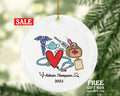 Doctor Christmas Ornament Personalized - Nurse Ambulance Aid Therapist Surgeon Medical Dr Physician Gift for MD RN - Custom Name Year