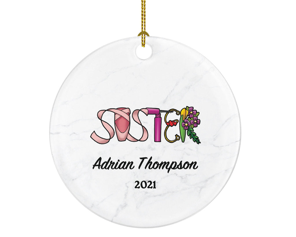 Sisters Personalized Christmas Ornament, Best Sister Ever Gift from Sibling