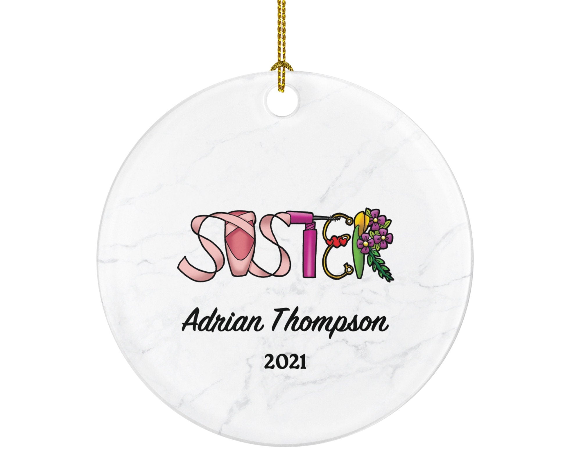 Sisters Personalized Christmas Ornament, Best Sister Ever Gift from Sibling
