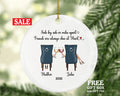 Wine Lover Girl Friends for 2 Christmas Ornament Personalized - Soul Sisters Best Friends BFF Gift, Besties