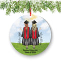 Personalized Graduation Christmas Ornament Class of 2020 2021 for Graduate Female Bff Besties Masters Bachelor Doctorate College High School