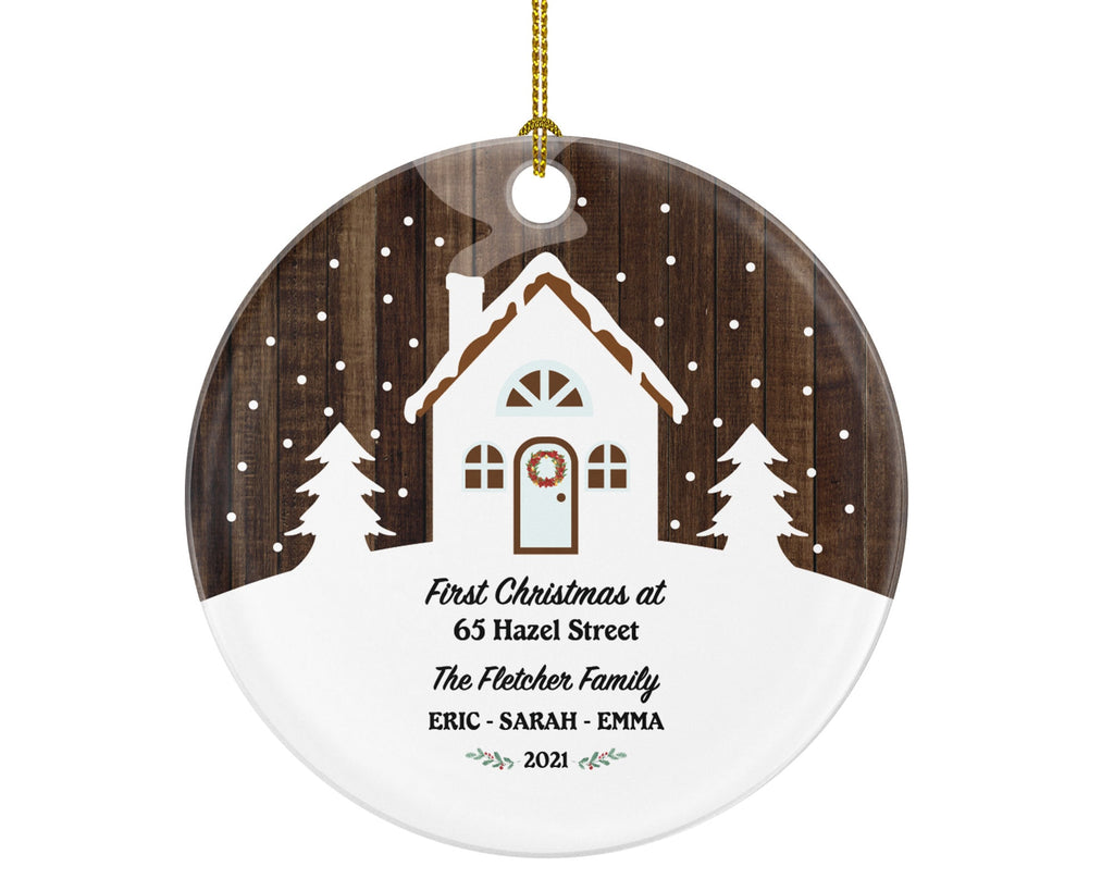 First Christmas in Our New Home Ornament - Personalized Housewarming Wedding House Homeowner Property Casa Villa Mansion Buyer Owner Broker