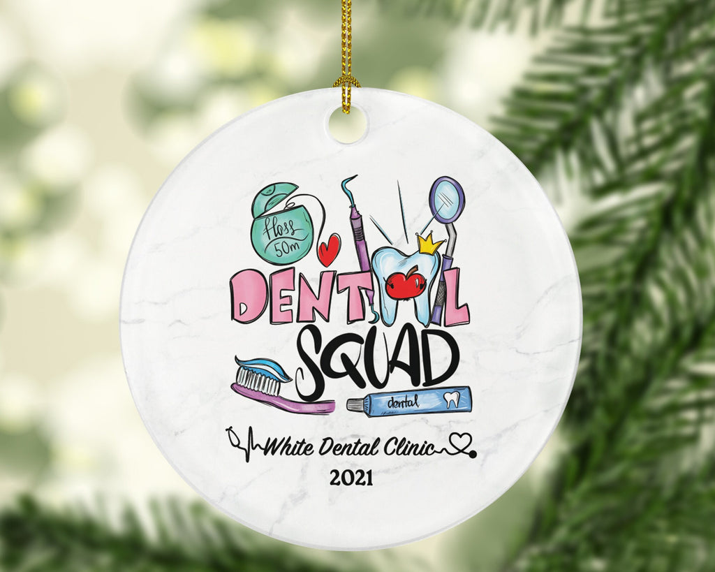 Dental Squad Christmas Ornament Personalized - Dentist Custom Gift Assistant Hygienist Orthodontist Team Crew