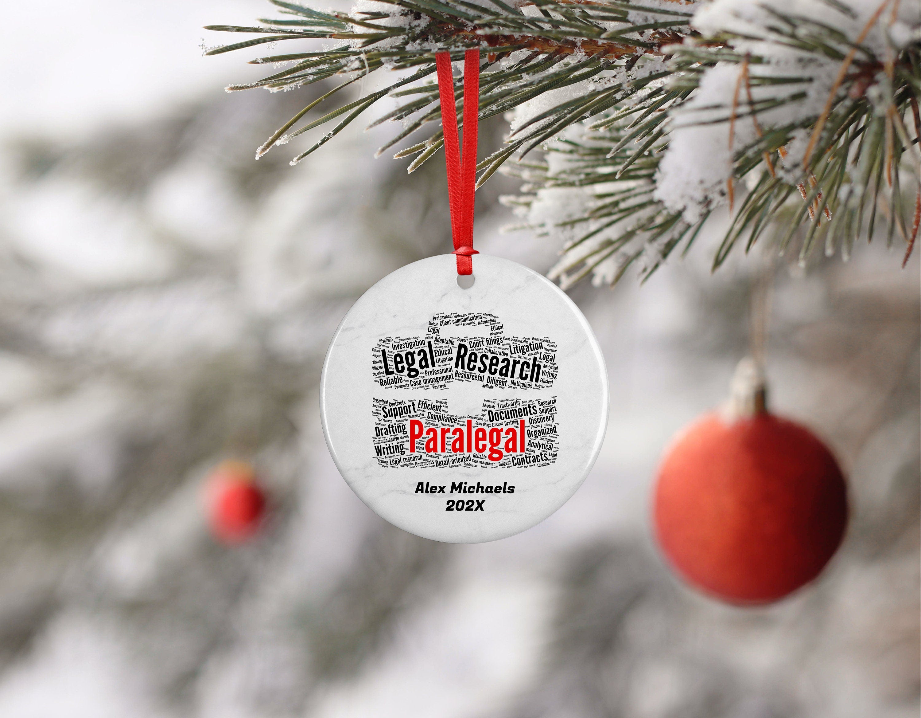 Paralegal Personalized Christmas Ornament