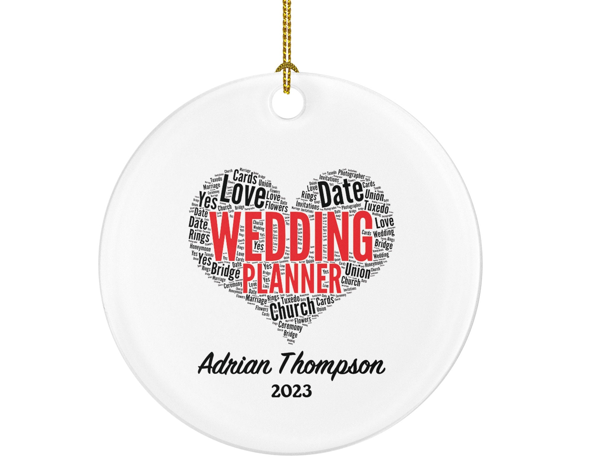 Personalized Wedding Planner Christmas Ornament - Word Art Gift