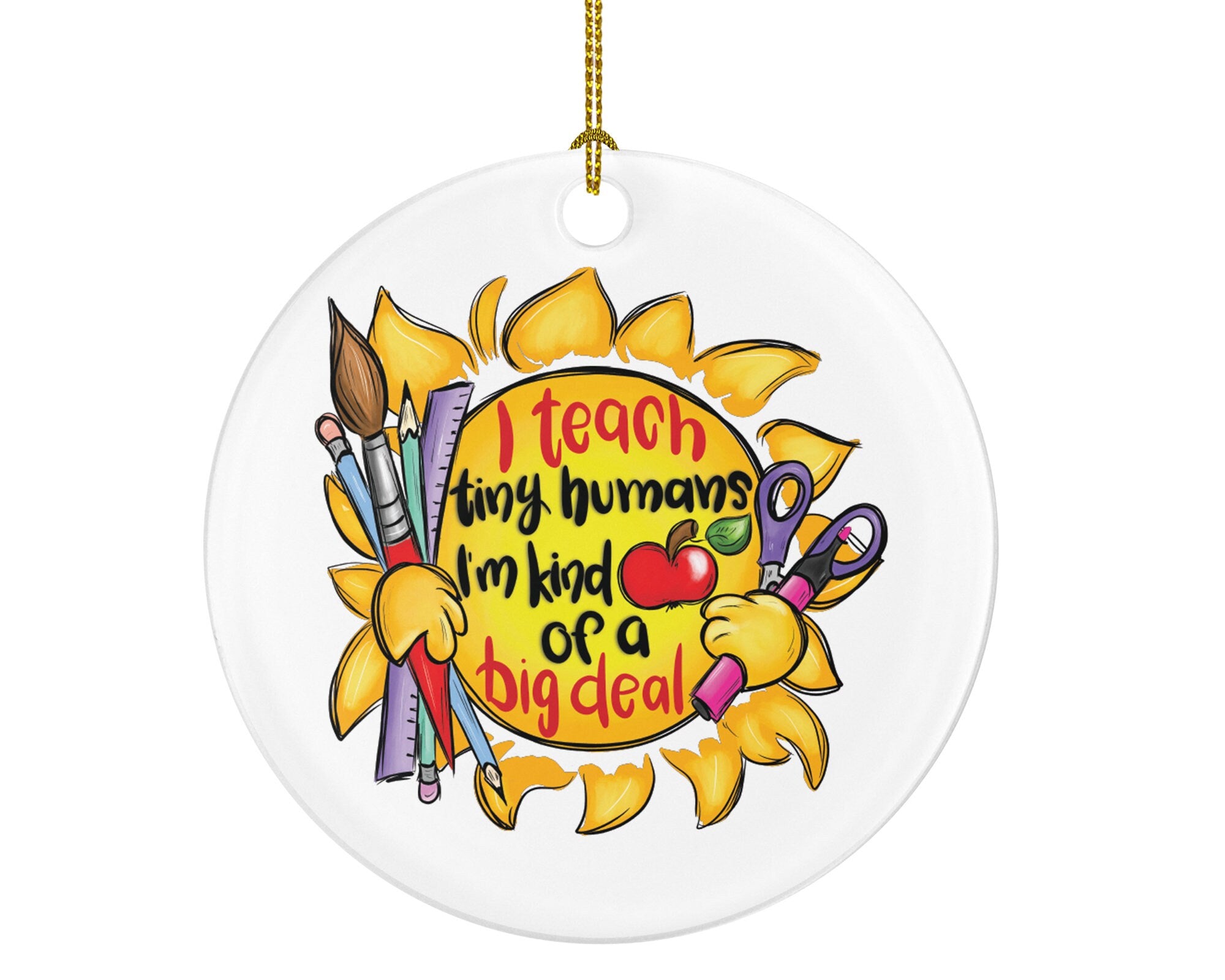 Kindergarten Teacher Ornament - Daycare Preschool Montessori Tiny Humans Teacher Gift  School