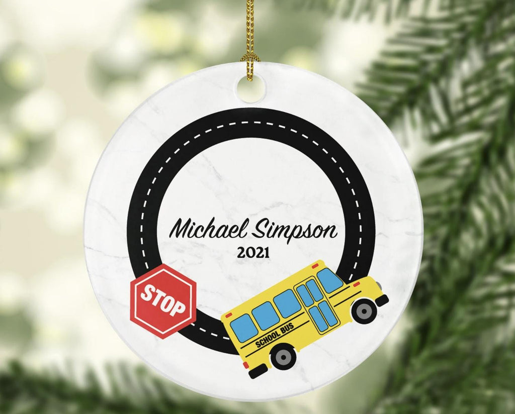 Bus Driver Christmas Ornament - Personalized School Bus Christmas Ornament - Bus Driver Gift