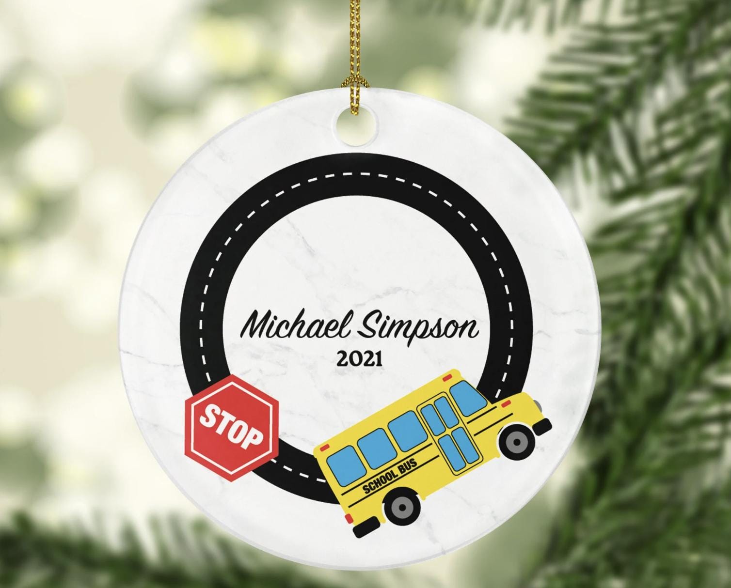 Bus Driver Christmas Ornament - Personalized School Bus Christmas Ornament - Bus Driver Gift
