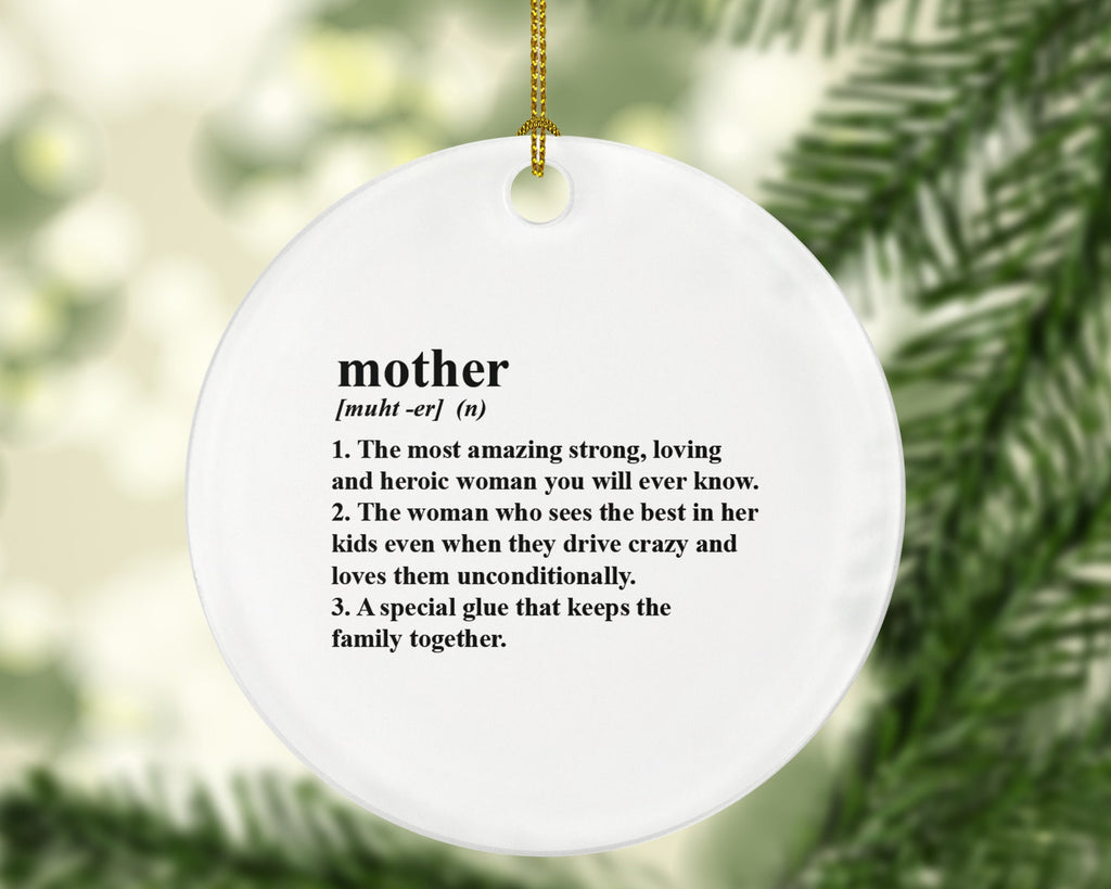 Mother Definition Christmas Ornament, Funny New mom  First Pregnancy, Christmas Tree Ornament