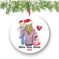 Personalized Mom Ornament: Single Mother of Two with Kids Portrait