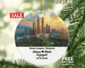 Kuala Lumpur Christmas Ornament Personalized - Malaysia Engaged Married Family Together Couple Travel Honeymoon Engagement Marriage