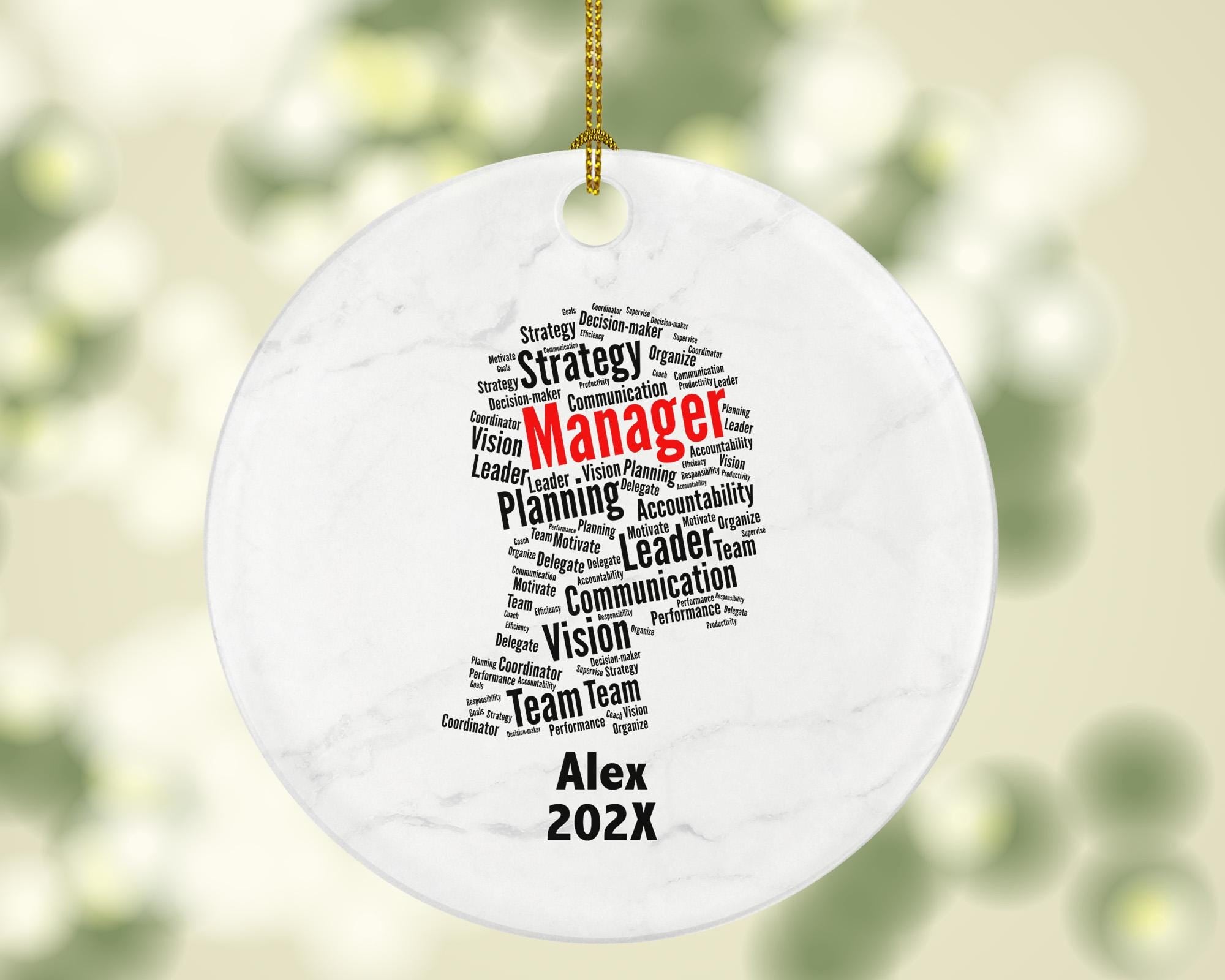 Personalized Manager Christmas Ornament – Custom Leadership Gift – Business Office Ornament – Team Leader Holiday Keepsake