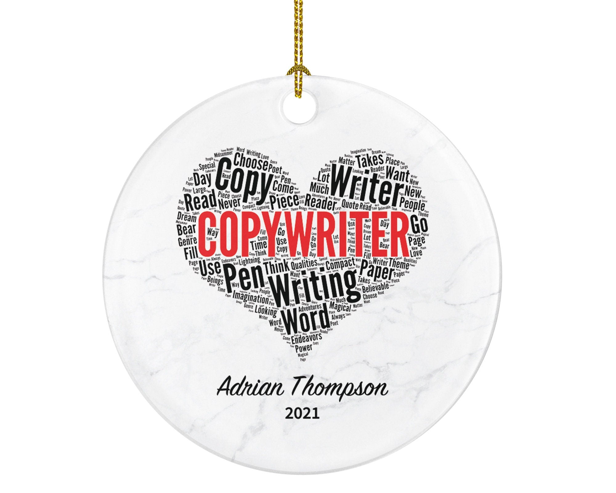 Copywriter Christmas Ornament Personalized - Custom Name Gift