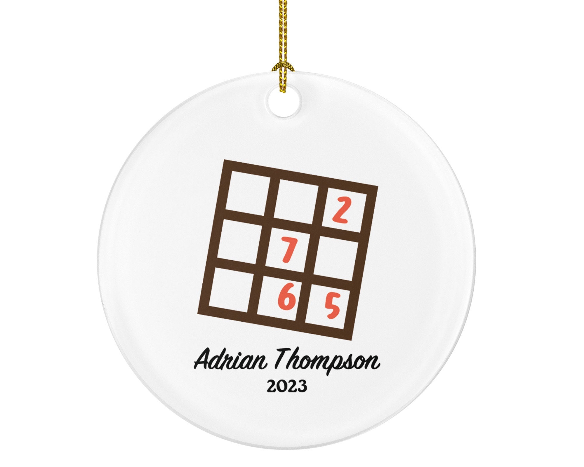 Sudoku Player Christmas Custom Ornament - Enthusiast, Board Games Personalized