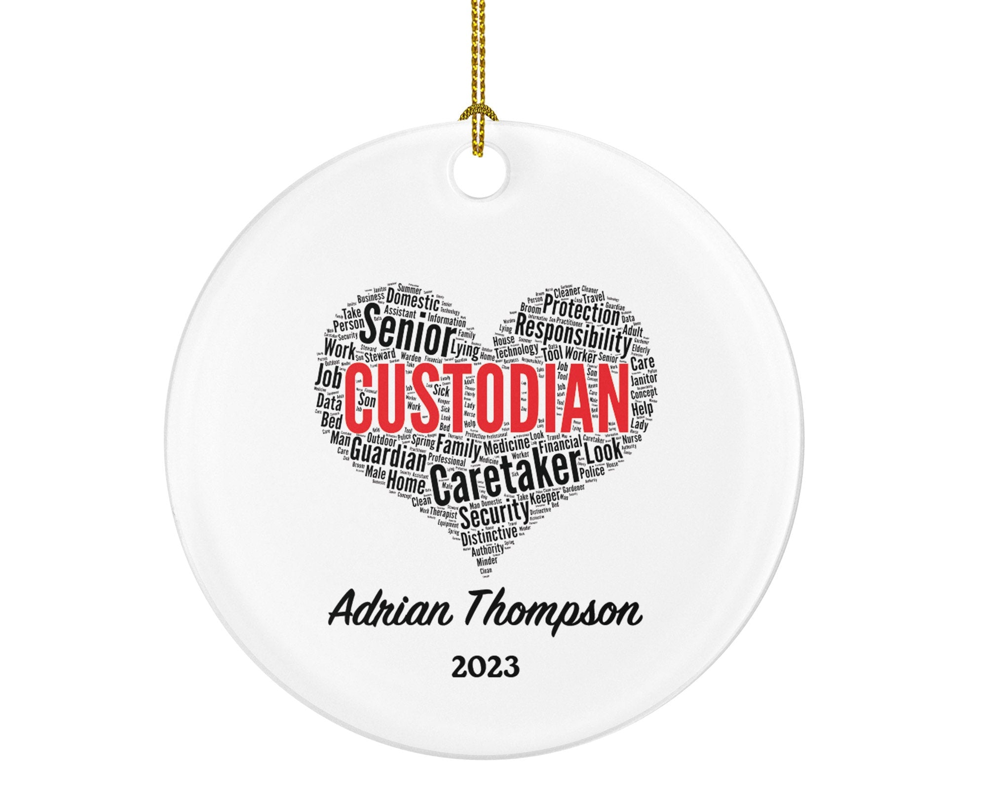 Custodian Christmas Ornament Personalized - Caretaker Guardian Senior Protection Custom Gift