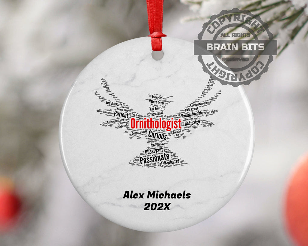 Ornithologist Personalized Christmas Ornament Backup
