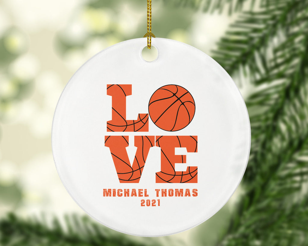 Personalized Basketball Christmas Ornament - Custom Gift for Basketball Team Player Gamer Sports Hobby Occupation Decorations