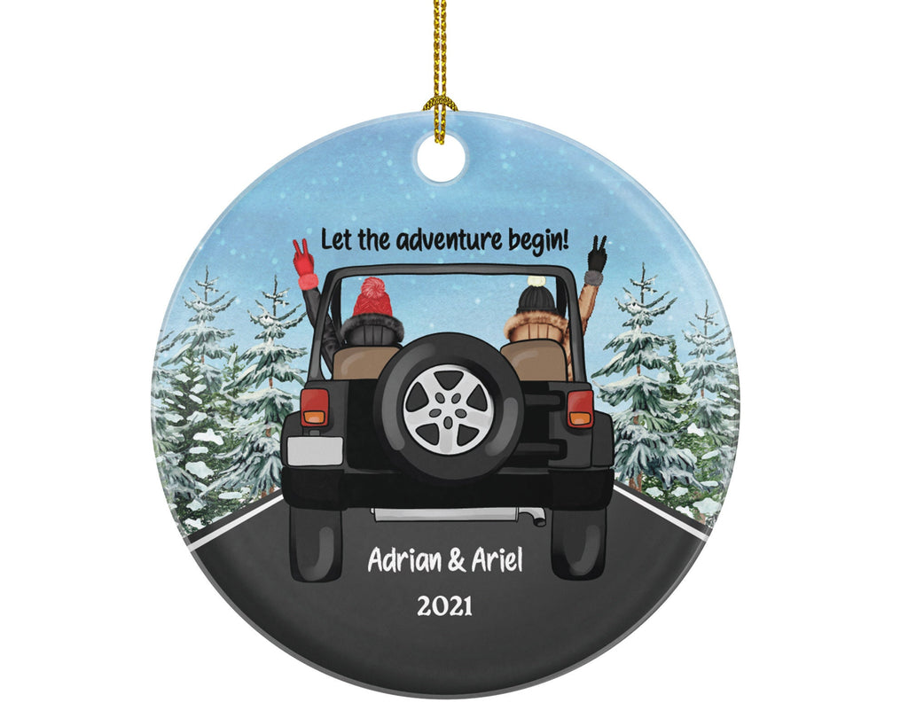 Car Driving Friends Christmas Ornament - Traveled Together First Trip Female Girl Soul Sisters Personalized New Car Gift for SUV Adventure