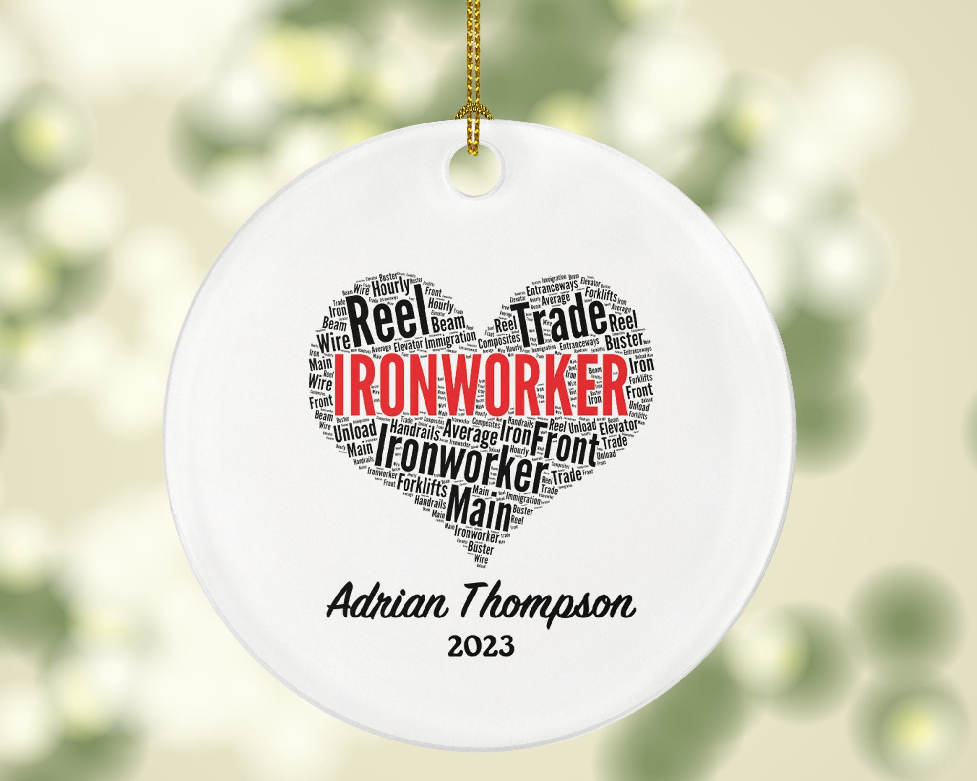 Ironworker Personalized Christmas Ornament - Iron worker Custom Gift