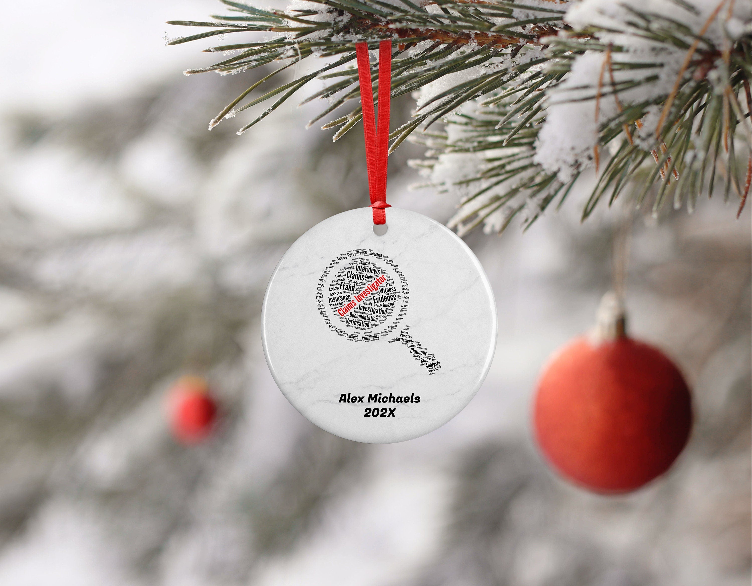 Claims Investigator Personalized Christmas Ornament