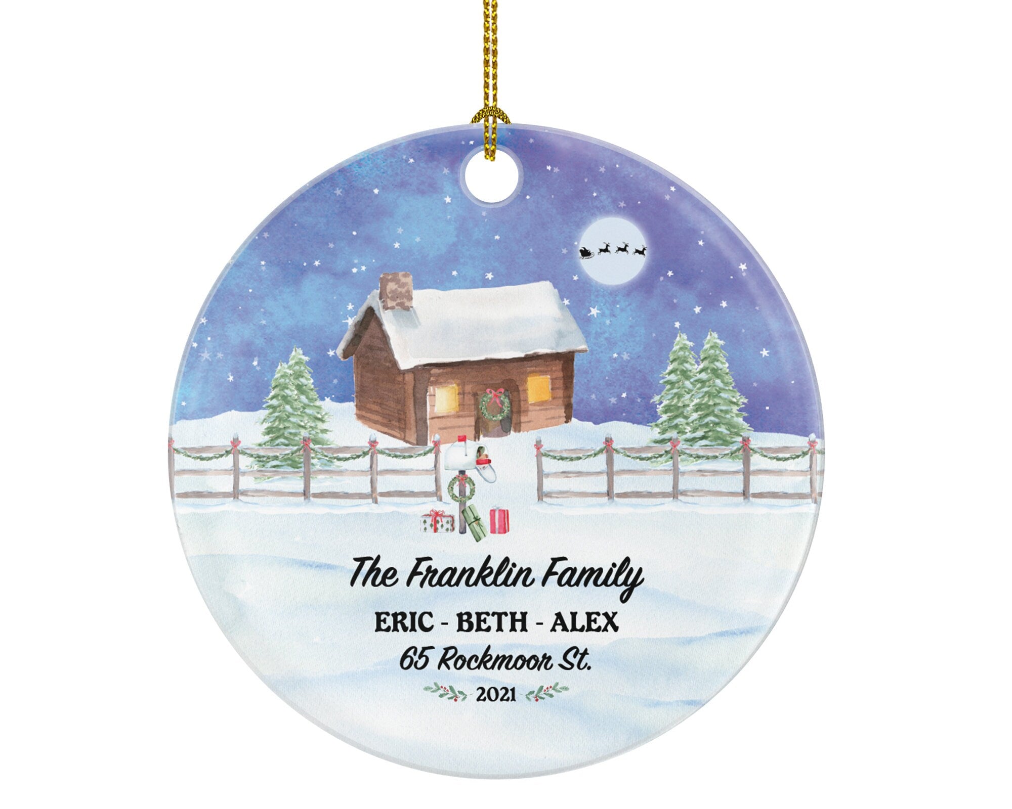 Personalized 1st Christmas in Our New Home Ornament Housewarming Wedding House Homeowner Property Casa Villa Mansion Buyer Owner Broker