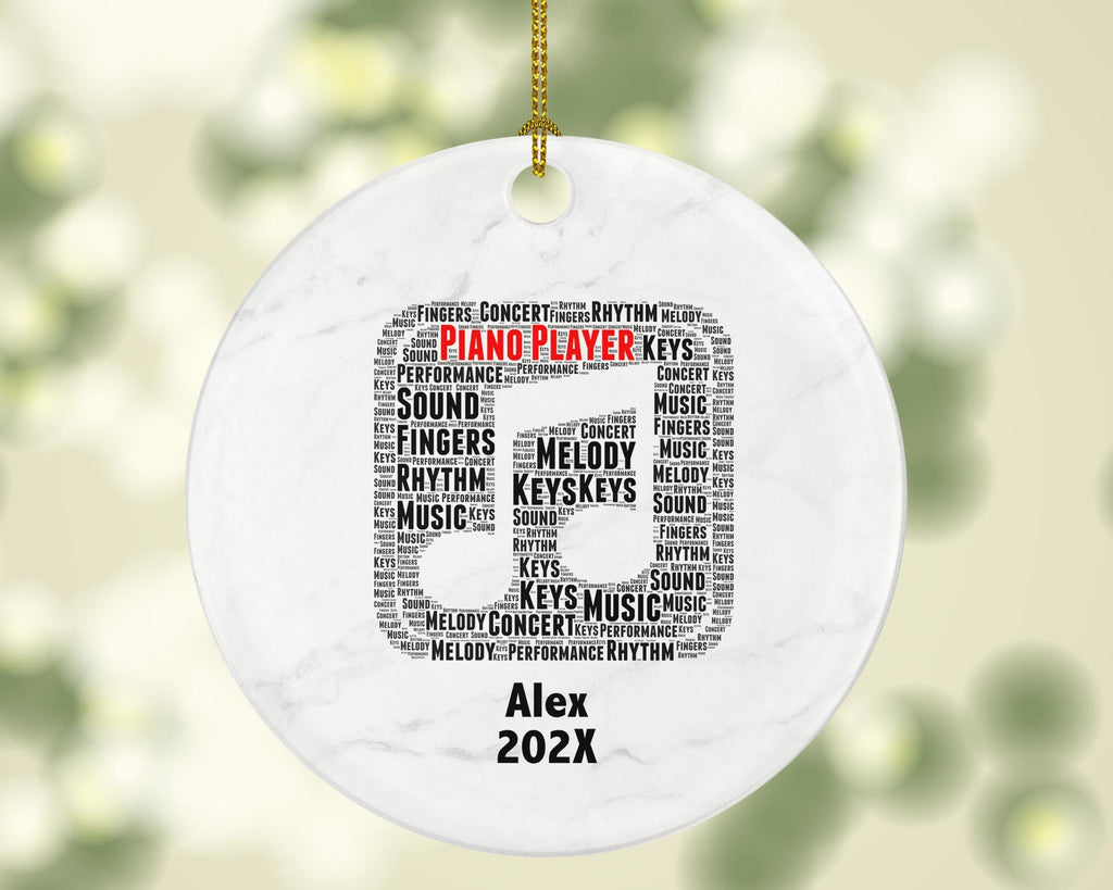 Personalized Piano Player Christmas Ornament – Custom Music Gift – Pianist Ornament – Musician Holiday Keepsake