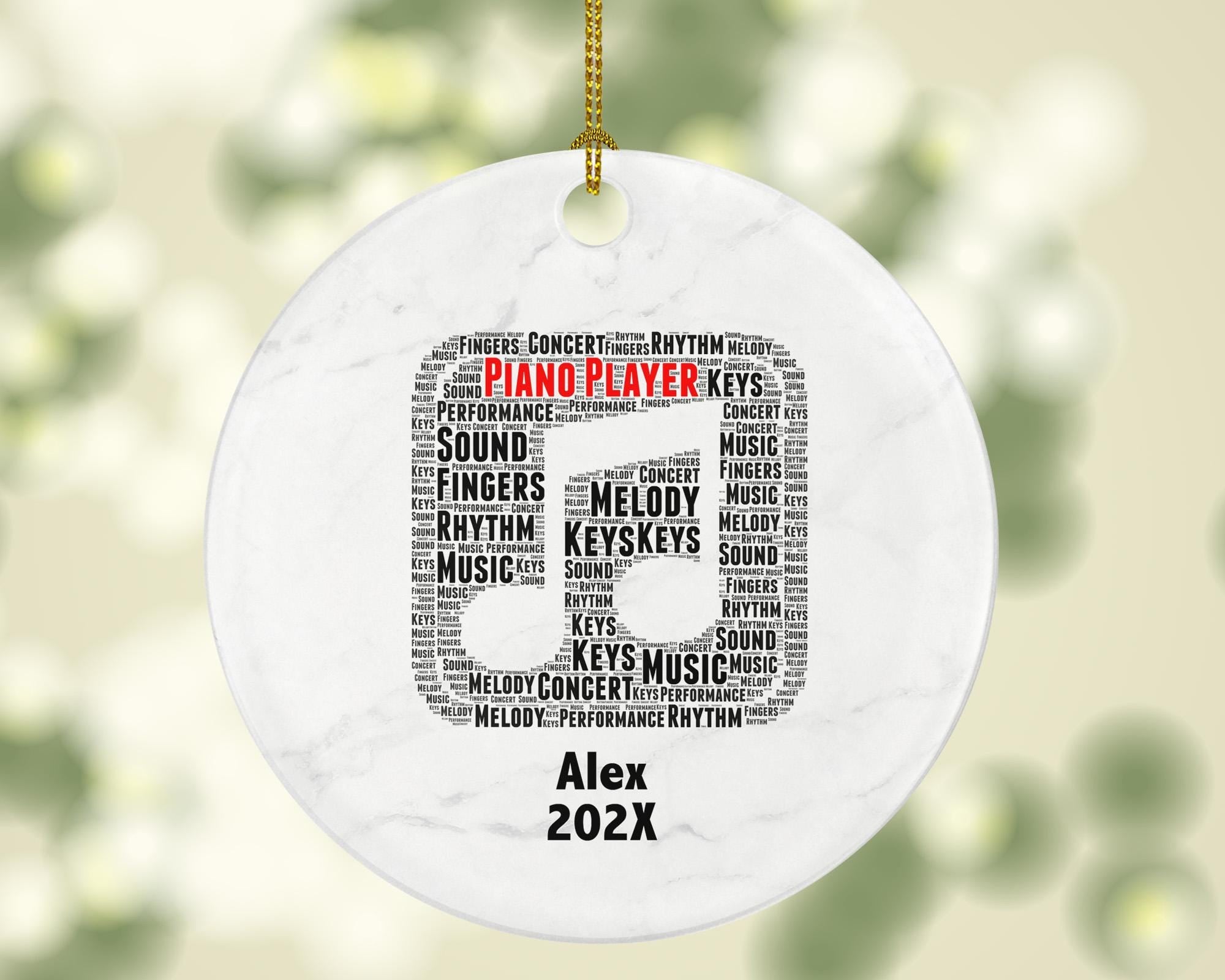 Personalized Piano Player Christmas Ornament – Custom Music Gift – Pianist Ornament – Musician Holiday Keepsake