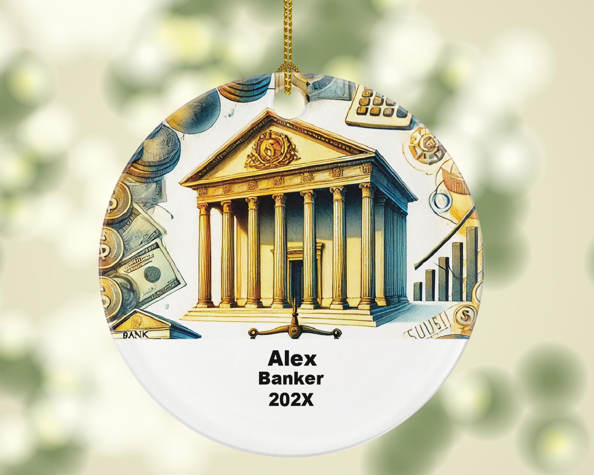 Personalized Banker Ornament – Custom Finance Ornament – Gift for Bankers and Financial Professionals