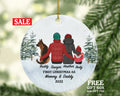Baby Mommy Daddy and Dog Cat Pet Personalized Christmas Ornament Custom Family of 3 Fur New Mom Dad Newborn Gift Lover Owner Holiday
