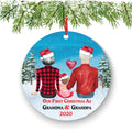 Our First Christmas Ornament: New Grandparents (Ceramic, Personalized)
