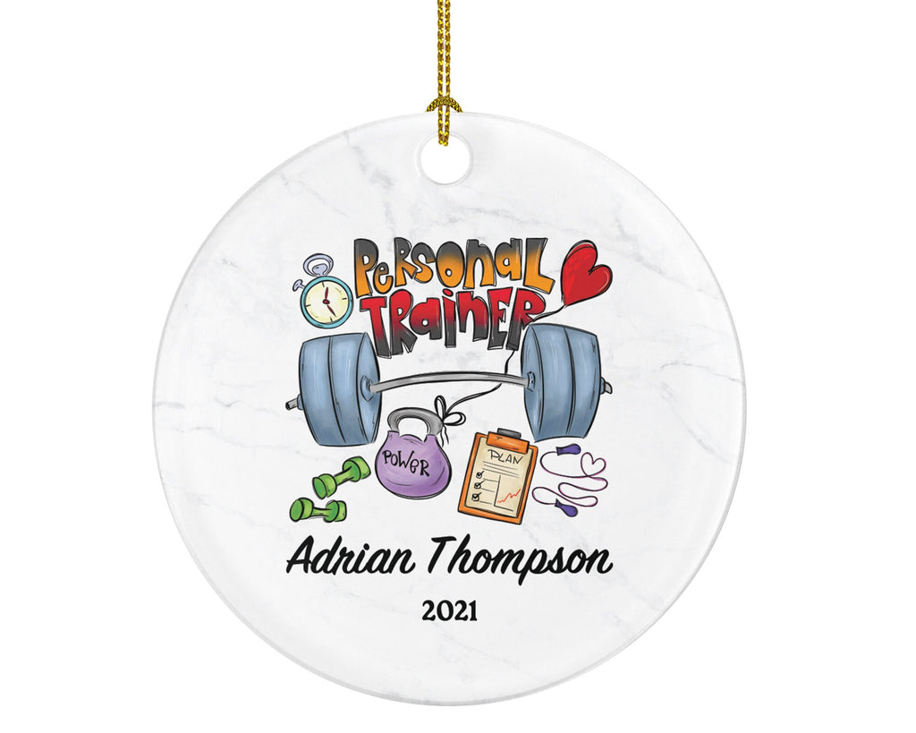 Personal Trainer Fitness Pilates Yoga Workout Christmas Ornament Personalized - Custom Healthy Lifestyle Training Exercise PT Gift
