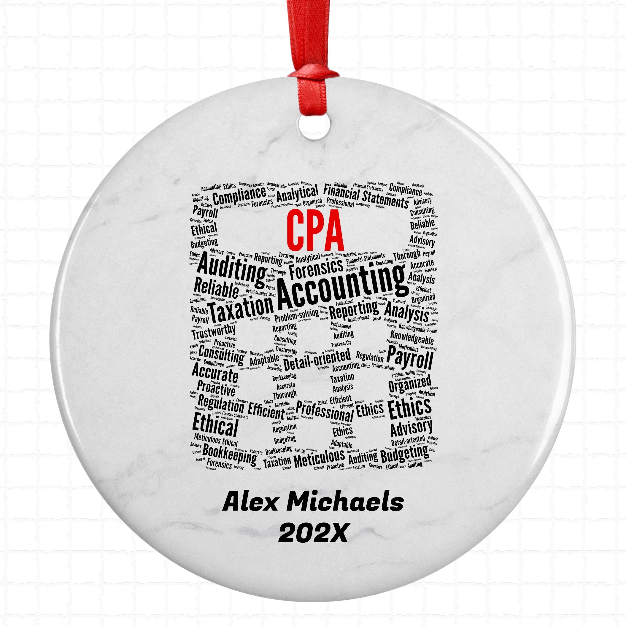 Certified Public Accountant CPA Personalized Christmas Ornament