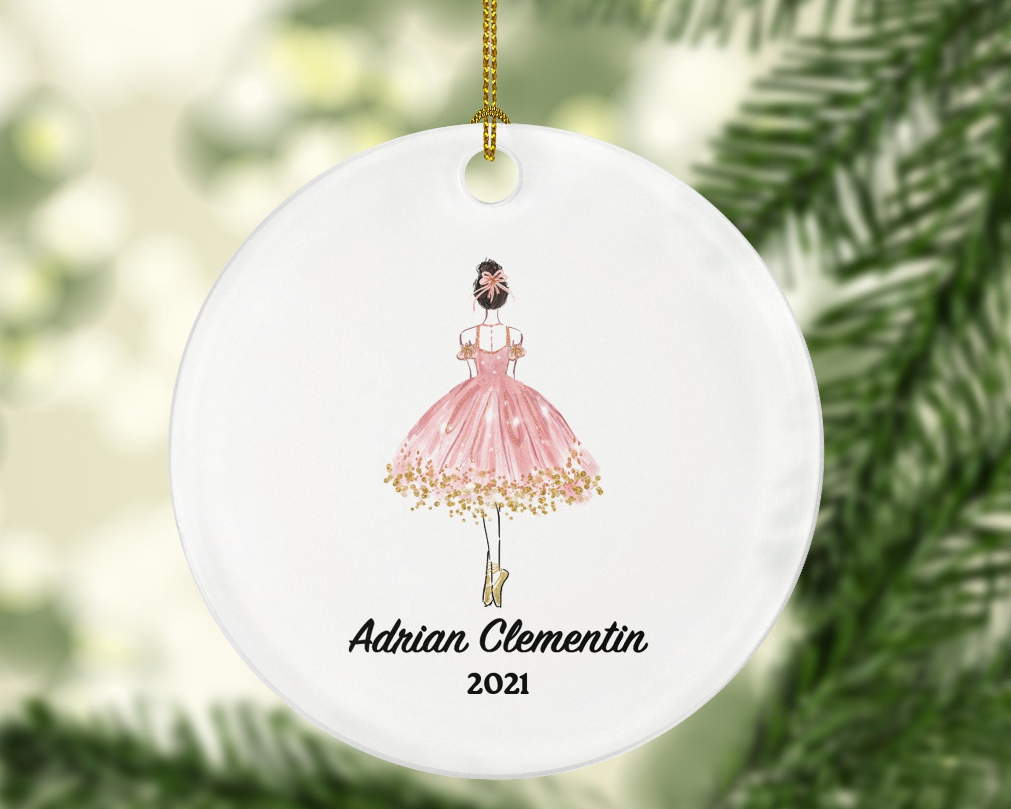 Ballerina Girl Christmas Ornament Personalized - Gift for Dancer Ballet Dance Do Perform Gift for Ballerina