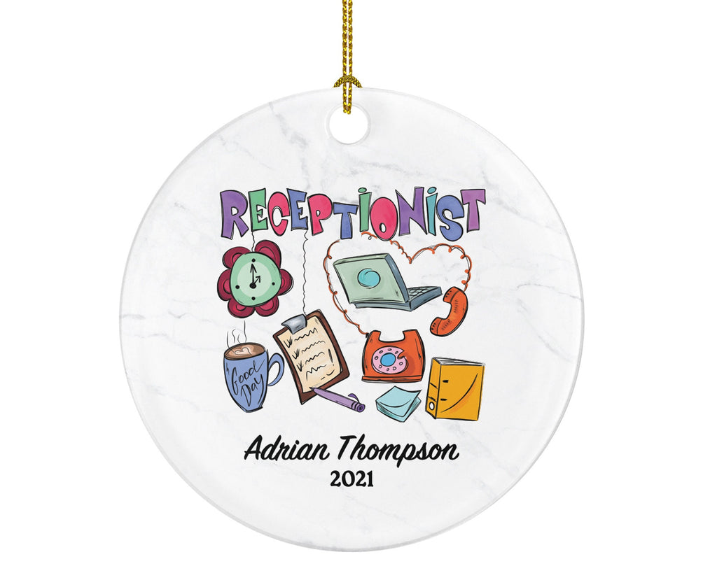 Personalized Receptionist Christmas Ornament - Custom Office Secretary Gift  Keepsake Best Receptionist Gift
