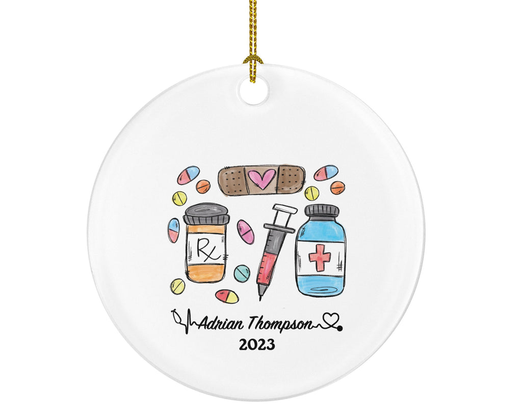 Pharmacist Pharmacy Technician Tech Christmas Ornament for Female or Male Personalized Gift