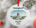 Washington DC Ornament, Engagement, Married, Travel, Gift for Engaged Couple, Engagement Gift, Trip, Vacation Souvenir