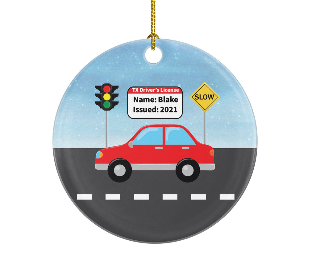 New Driver Christmas Ornament Personalized - Car Driving License Owner Driver's License Plate Custom Gift For Teenage