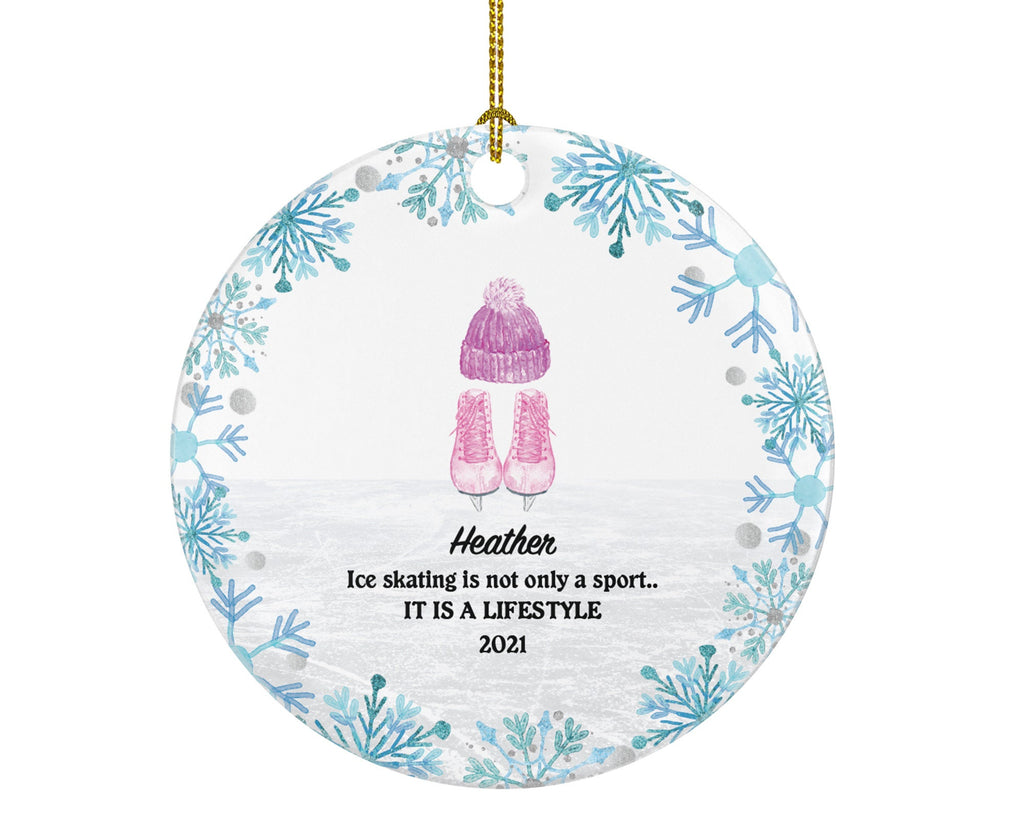 Ice Skating Christmas Ornament - Figure Skater Female Girl Personalized Gift Figure Ice Skate Lover Sports Activity Hobby Occupation