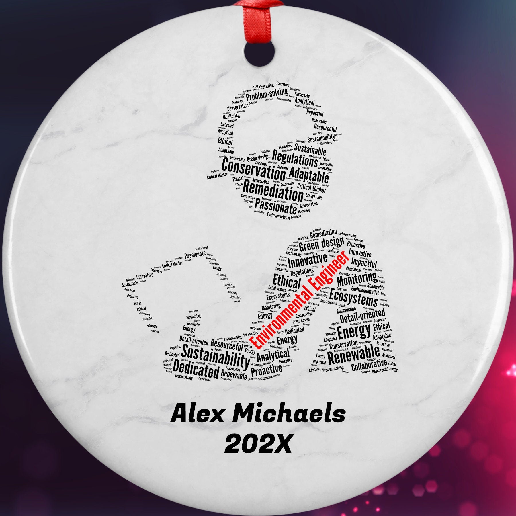 Environmental Engineer Personalized Christmas Ornament