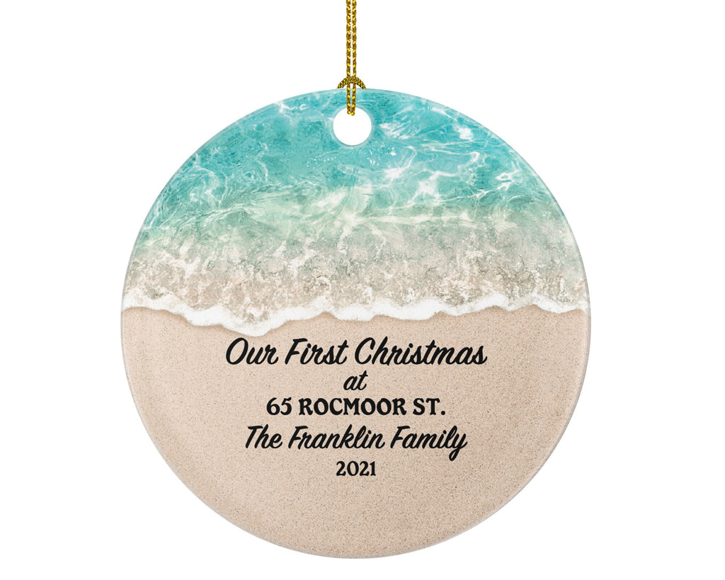 Personalized New Home Ornament - New Home Christmas Ornament - Beach House Ornament